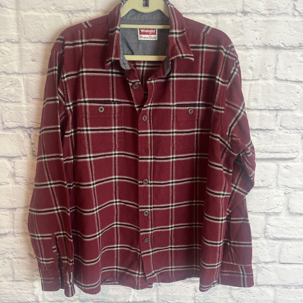 Wrangler Men’s Flannel Western Cowboy Long Sleeve Button Down Shirt Size XL - Picture 5 of 6